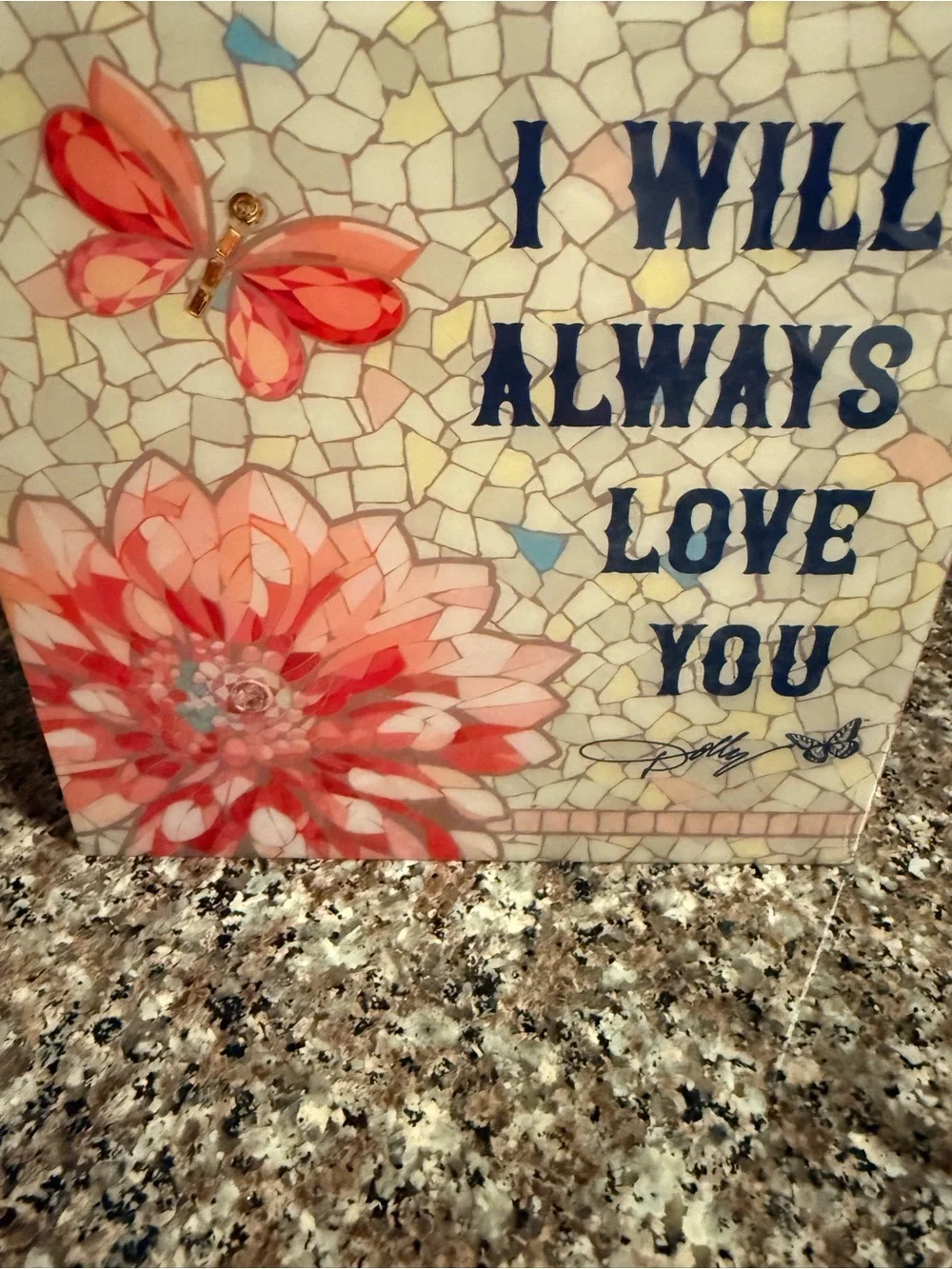 Dolly Parton Floral Wall Decor - I Will Always Love You, wood cutting Board